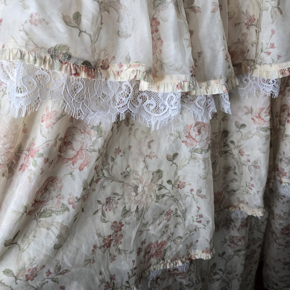 V. Chapman Floral Tiered Maxi Dress in Cream and Pink - Picture 10 of 16